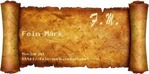 Fein Márk névjegykártya