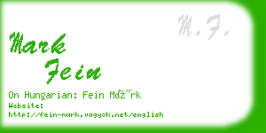 mark fein business card